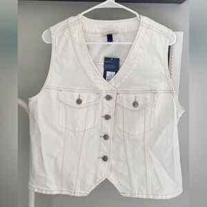 Universal Thread White Denim Vest sz L